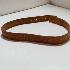 Vintage Custom Leather Belt. "Evelyn" Add your own Belt Buckle. Hand Tooled.